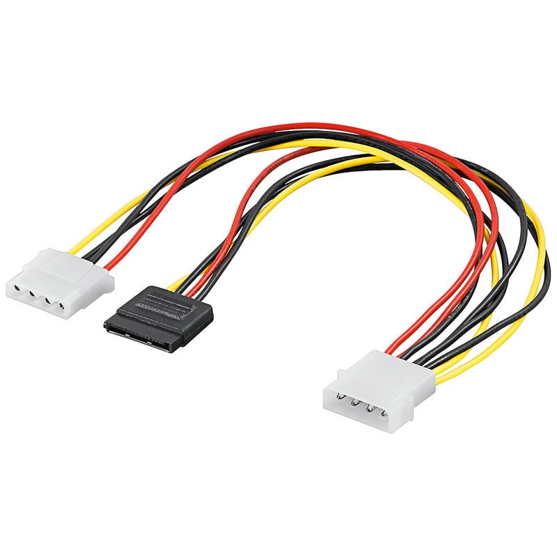 SATA 15P F POWER  TO MOLEX 4 M + MOLEX 4P F